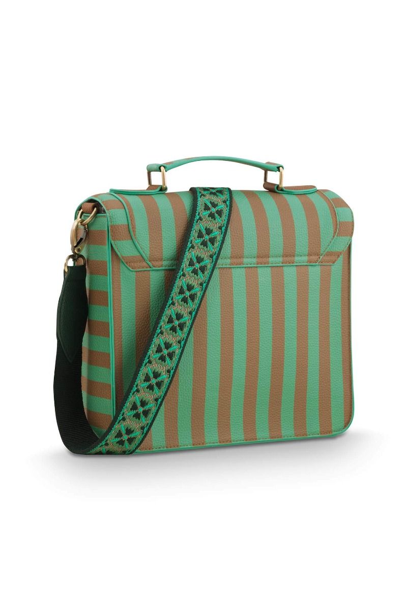 Frances Schultertasche Mittel Streifen Grün