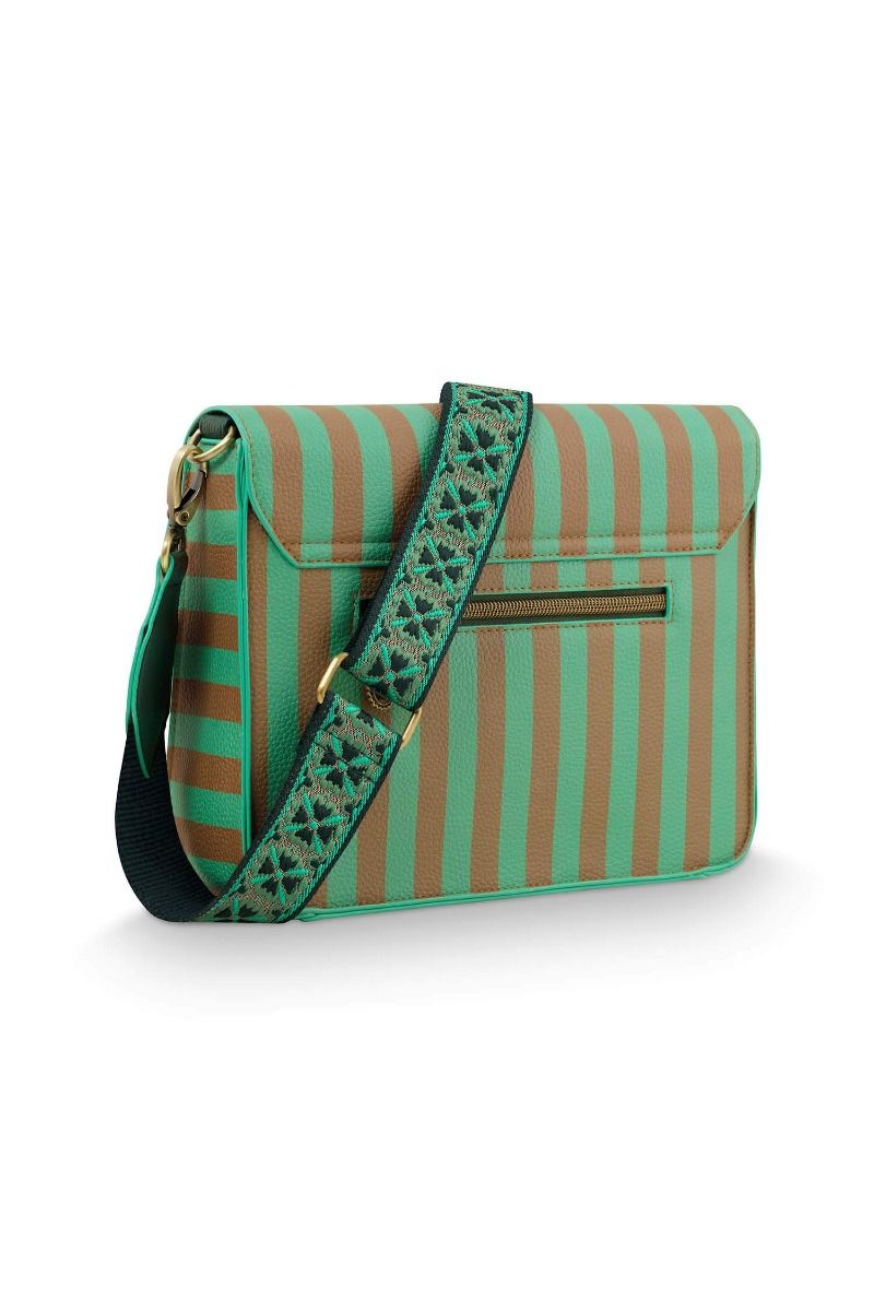 Fenna Schultertasche Mittel Streifen Grün