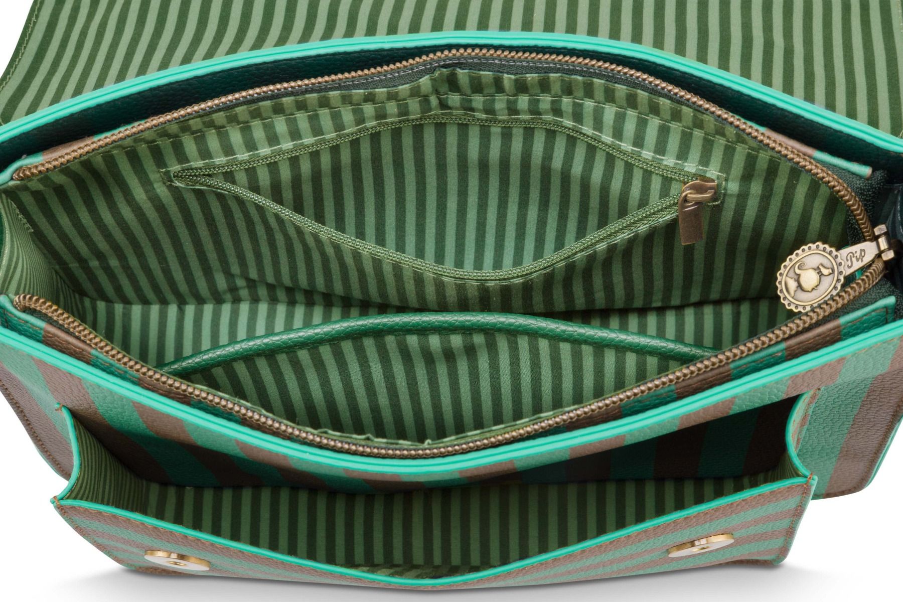 Fenna Schultertasche Mittel Streifen Grün