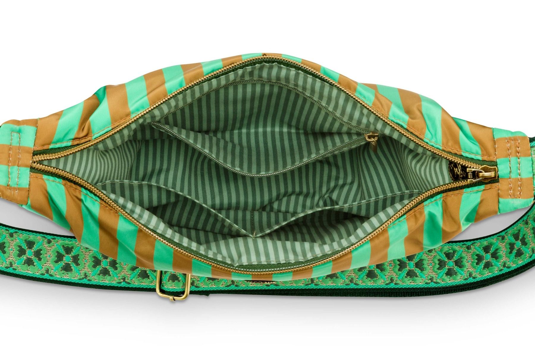 Freya Schultertasche Streifen Grün