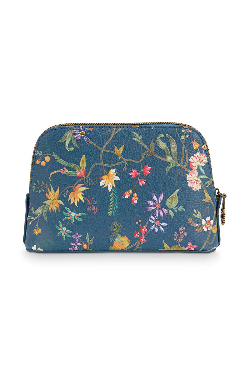 Cosmetic Bag Triangle Small Petites Fleurs Dark Blue