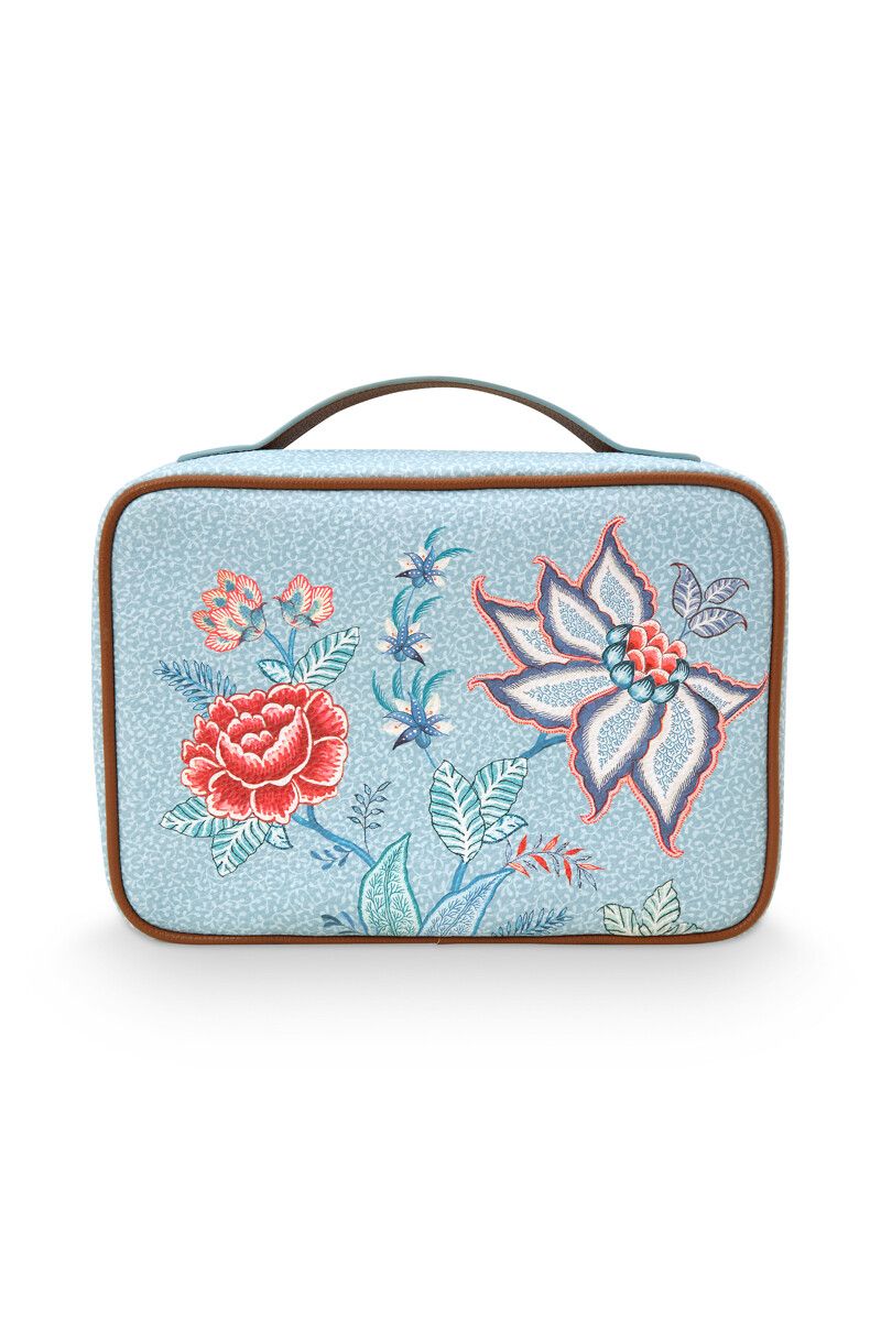 Beautycase Rechteckig Gross Flower Festival Hellblau