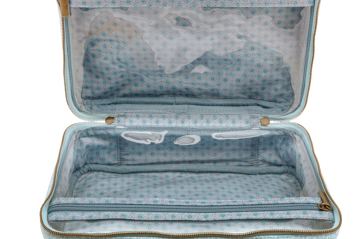 Beautycase Rechteckig Gross Flower Festival Hellblau