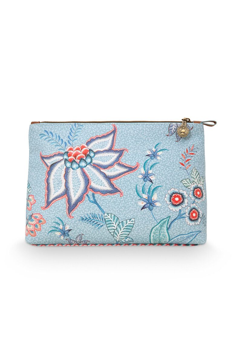 Cosmetic Bag Combi Flower Festival Light Blue/Scallop Red