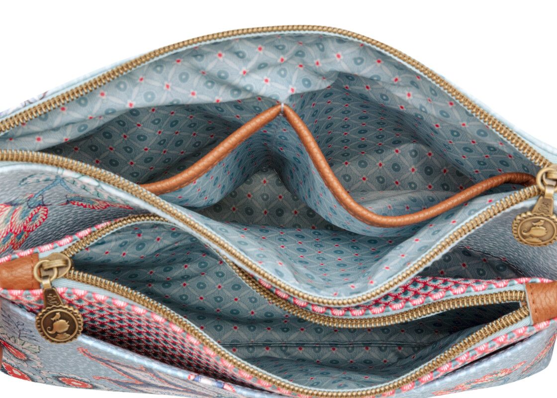 Necessaire Combi Flower Festival Hellblau/ Scallop Rot