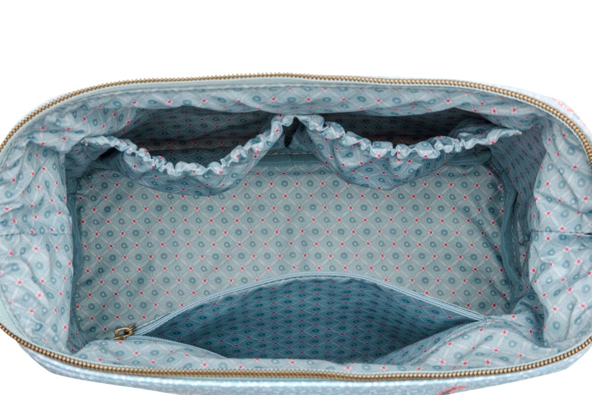 Cosmetic Purse Large Flower Festival Light Blue