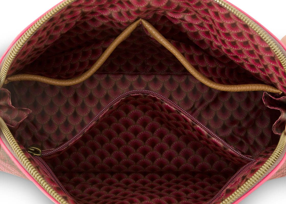 Cosmetic Bag Triangle Medium Kyoto Festival Dark Pink