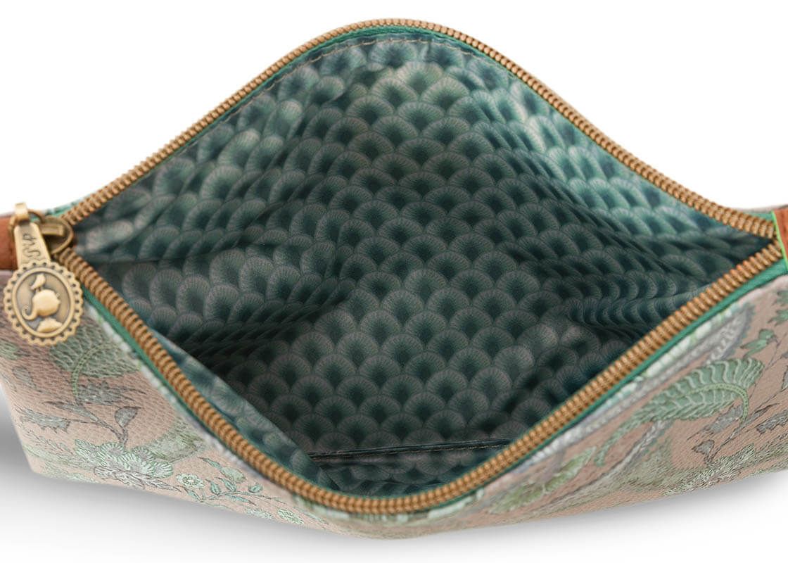 Cosmetic Flat Pouch Medium Kyoto Festival Green