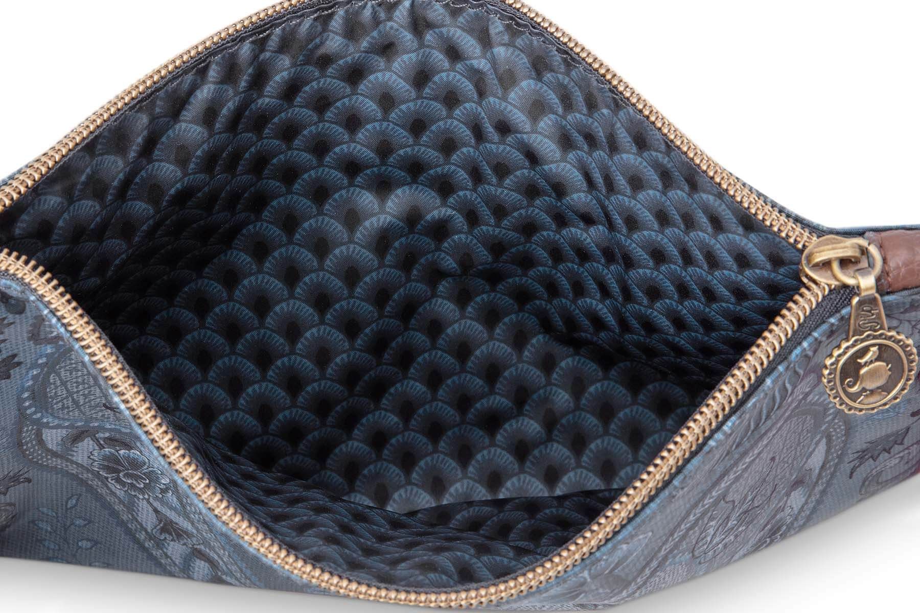 Cosmetic Flat Pouch Medium Kyoto Festival Blue