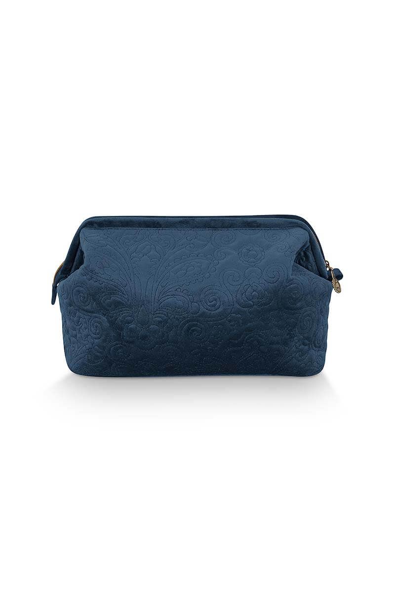 Kosmetiktasche Extra Gross Samt Quiltey Days Blau