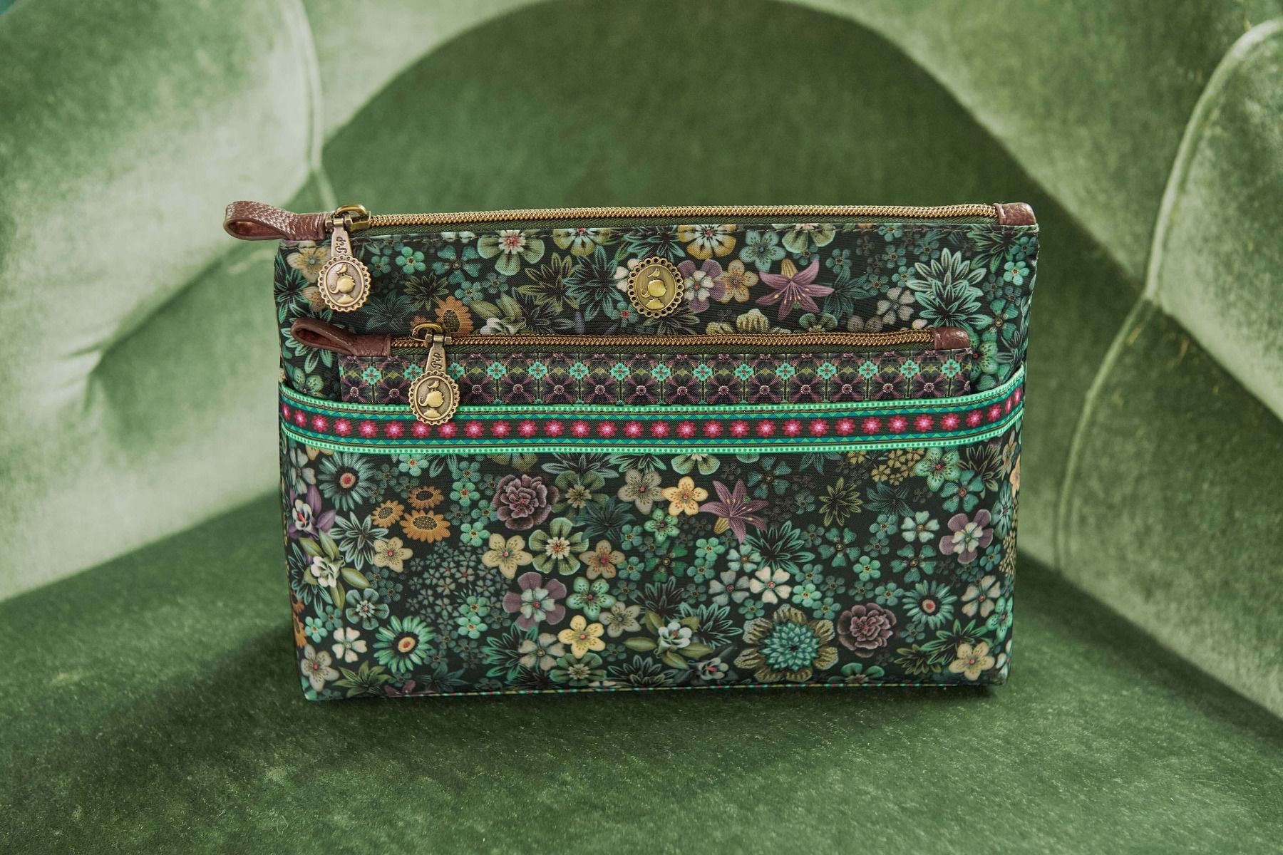 Cosmetic bag Combi Tutti I Fiori Green