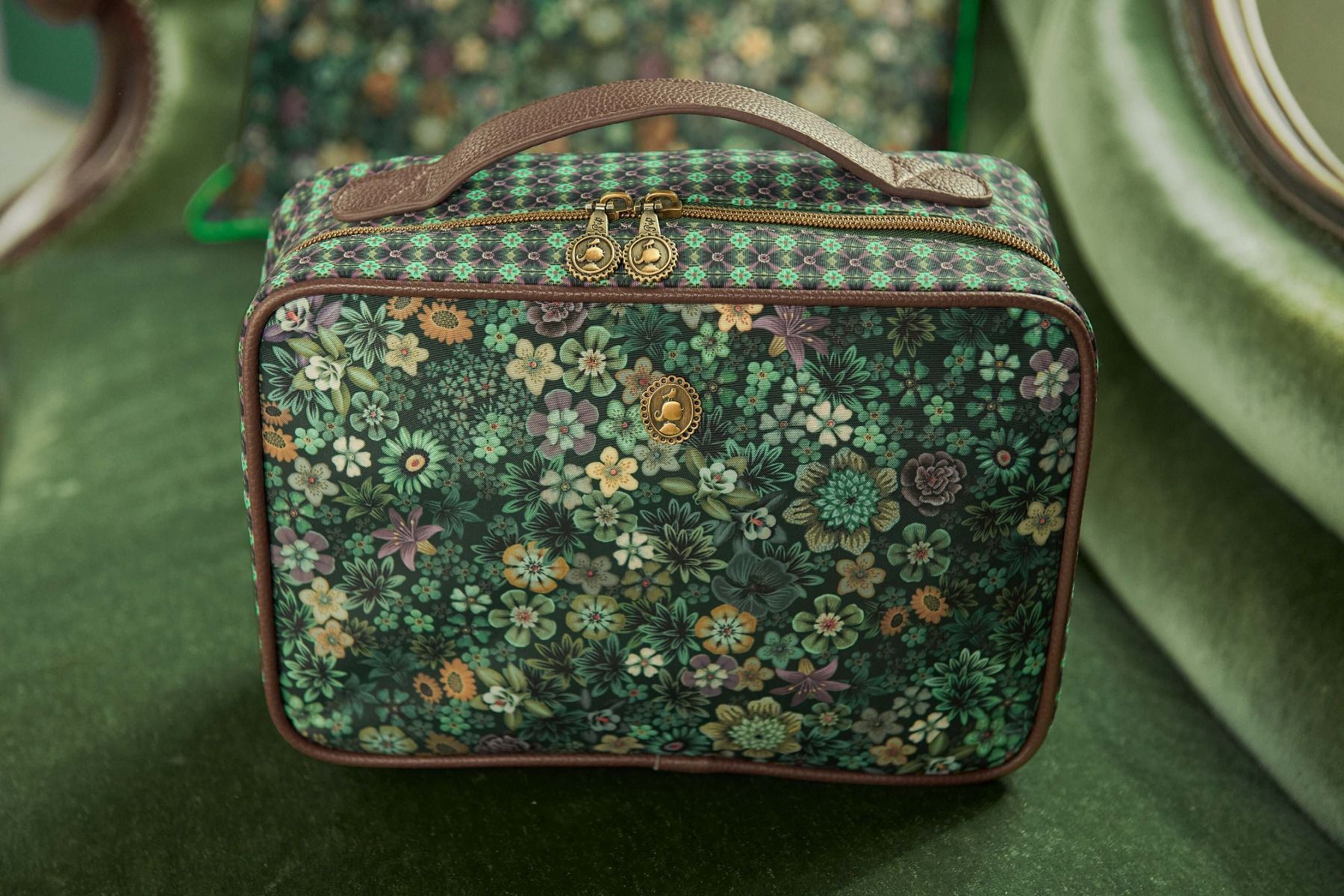 Trousse de Beauté Carrée de Grande Taille Tutti I Fiori Vert