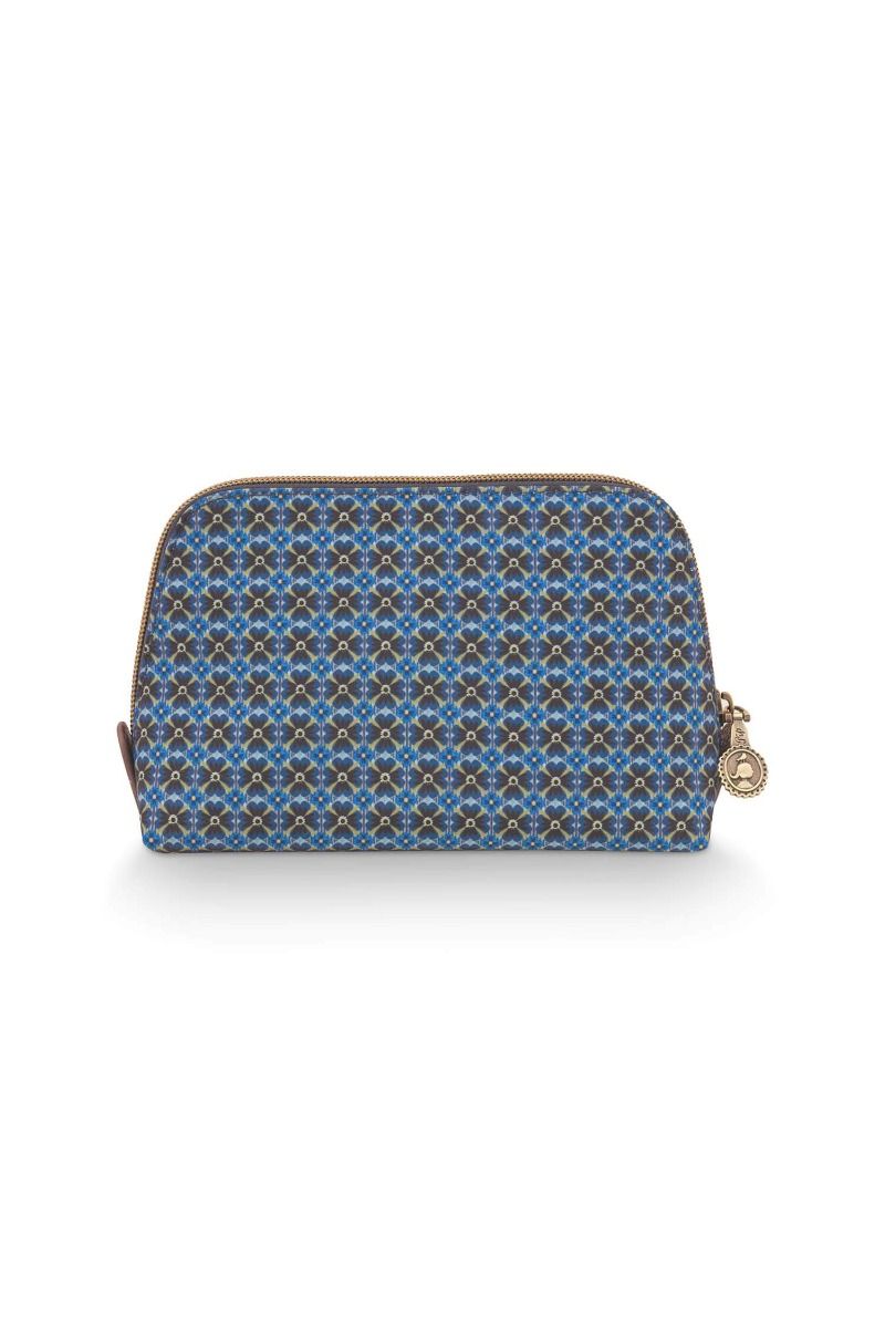 Cosmetic Bag Triangle Small Clover Blue