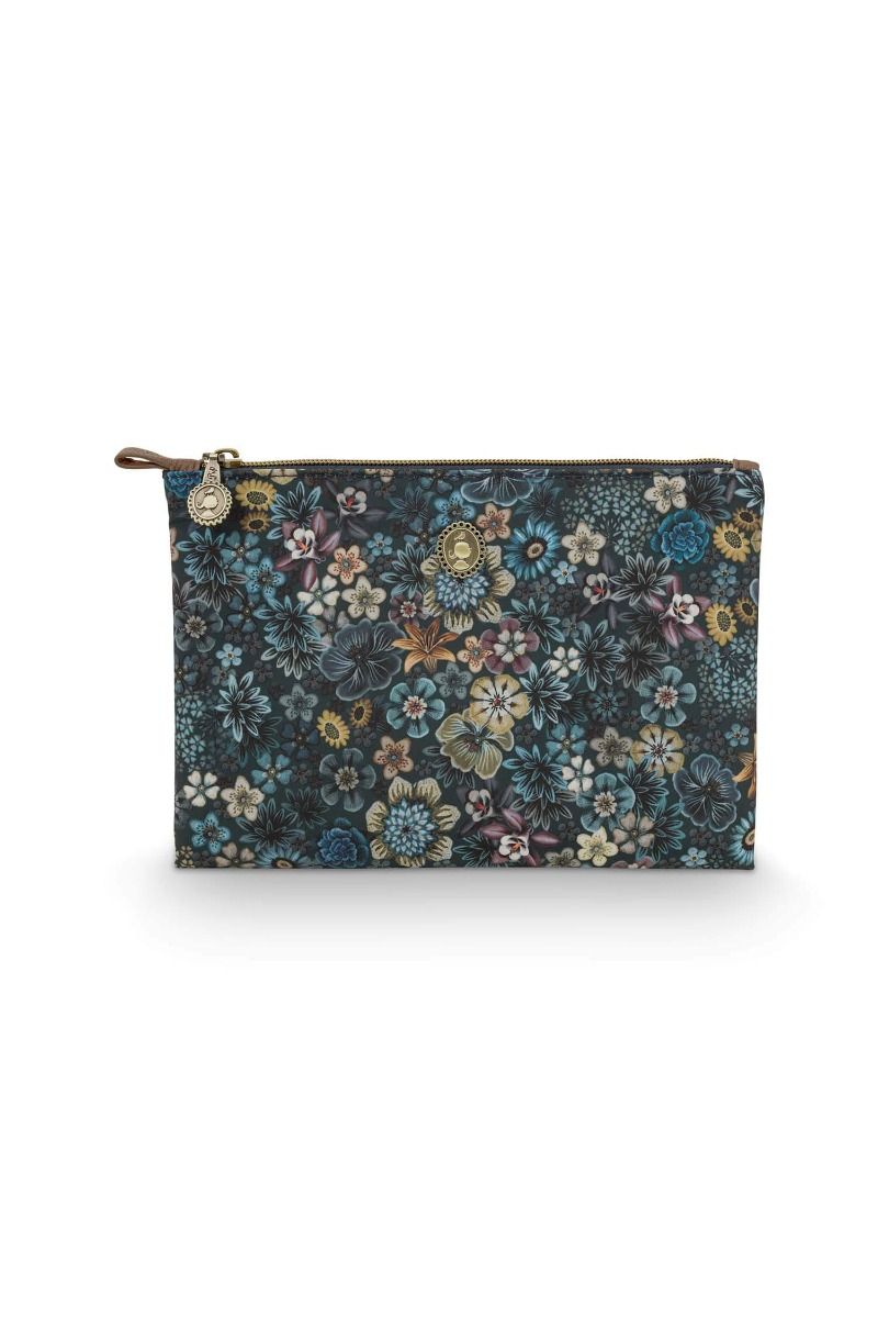 Cosmetic Flat Pouch Medium Tutti i Fiori Blue