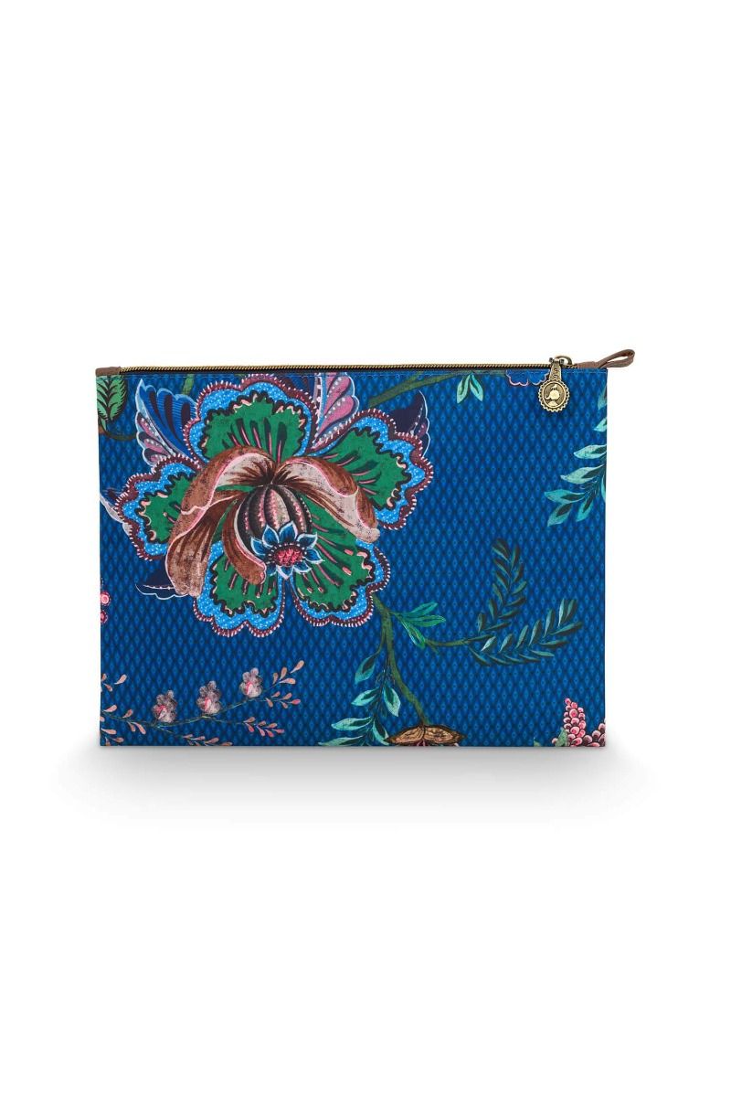 Cosmetic Flat Pouch Large Cece Fiore Blue