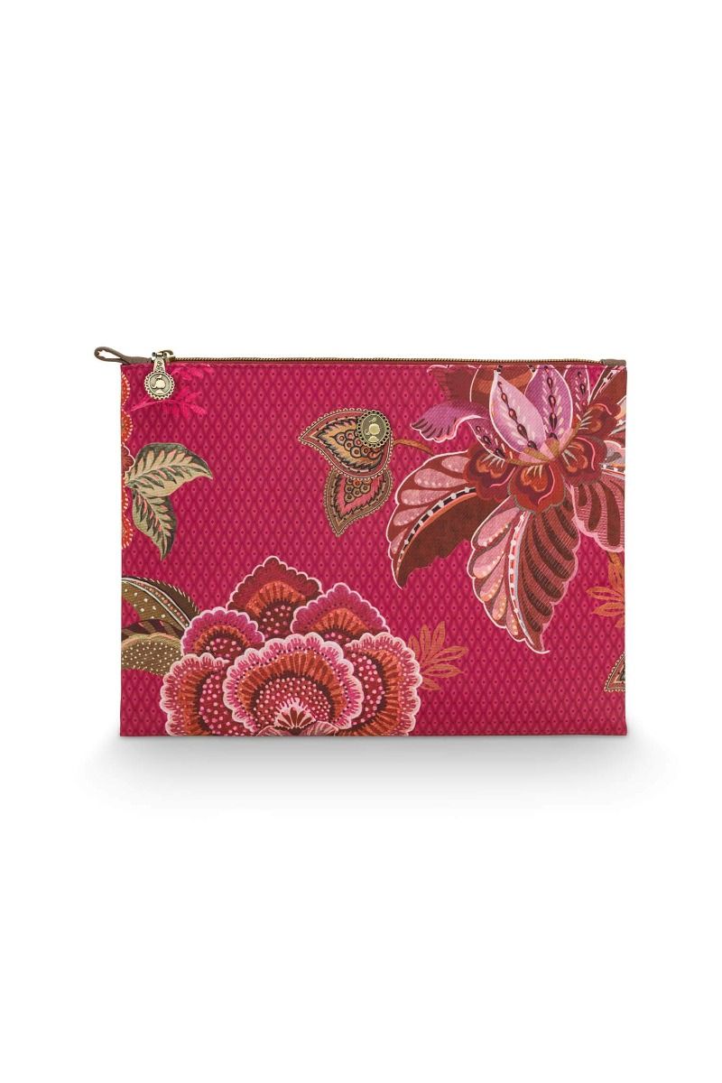 Cosmetic Flat Pouch Large Cece Fiore Red