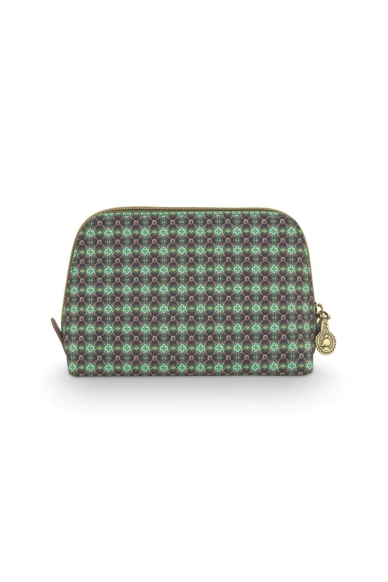 Cosmetic Bag Triangle Small Clover Green