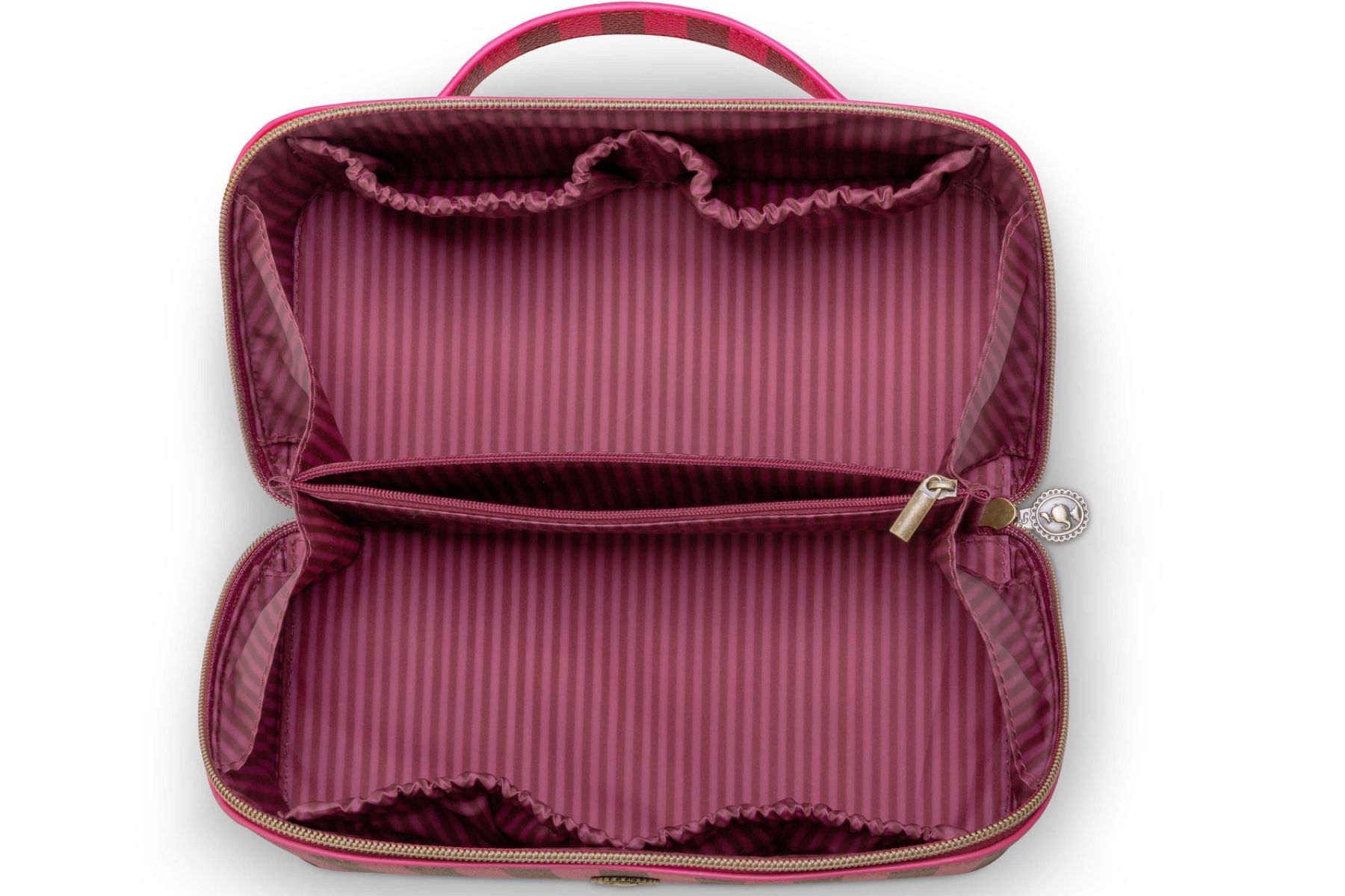 Necessaire Cyrille Mittelgroß Streifen Rosa
