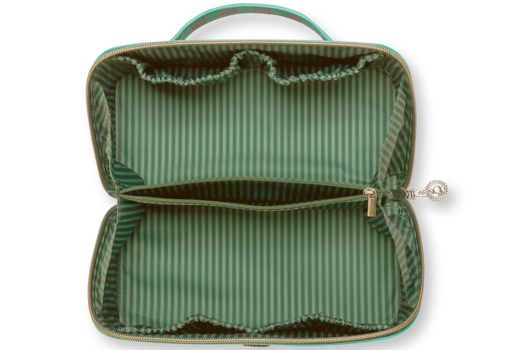 Necessaire Cyrille Mittelgroß Streifen Grün