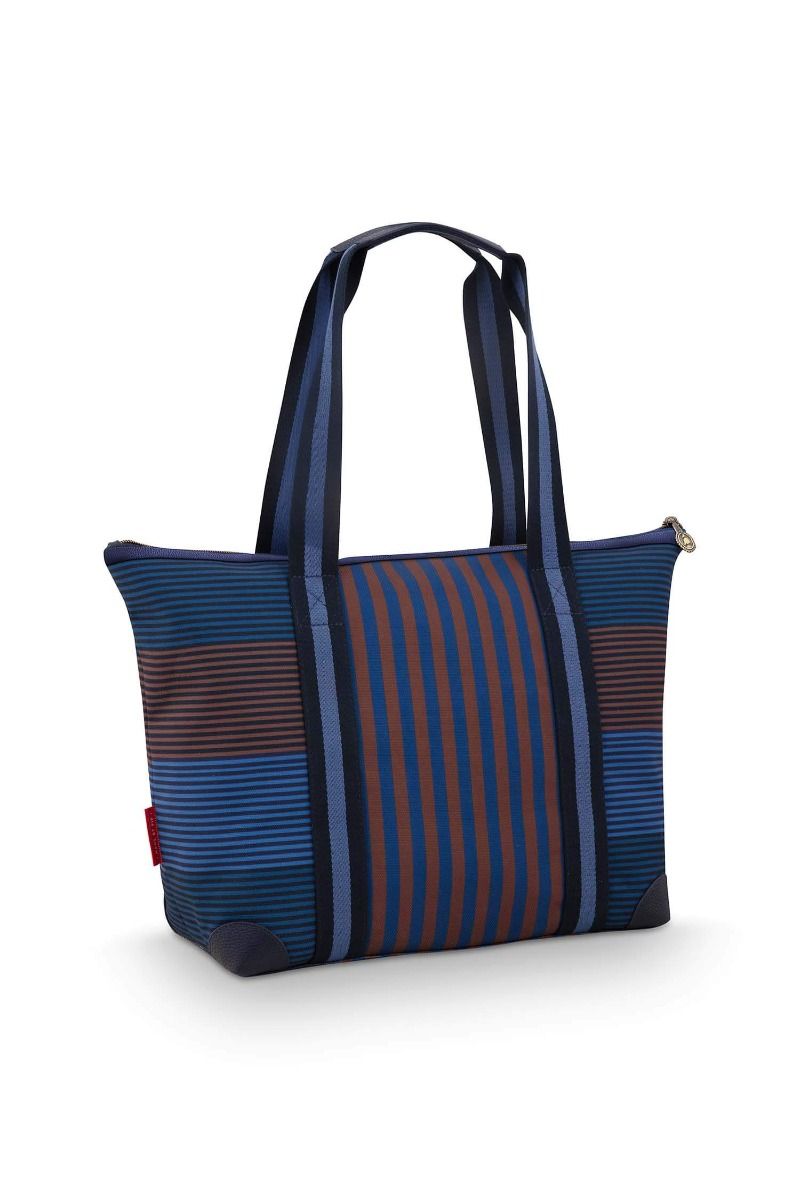 Tilda Tragetasche Mittel Streifen Blau