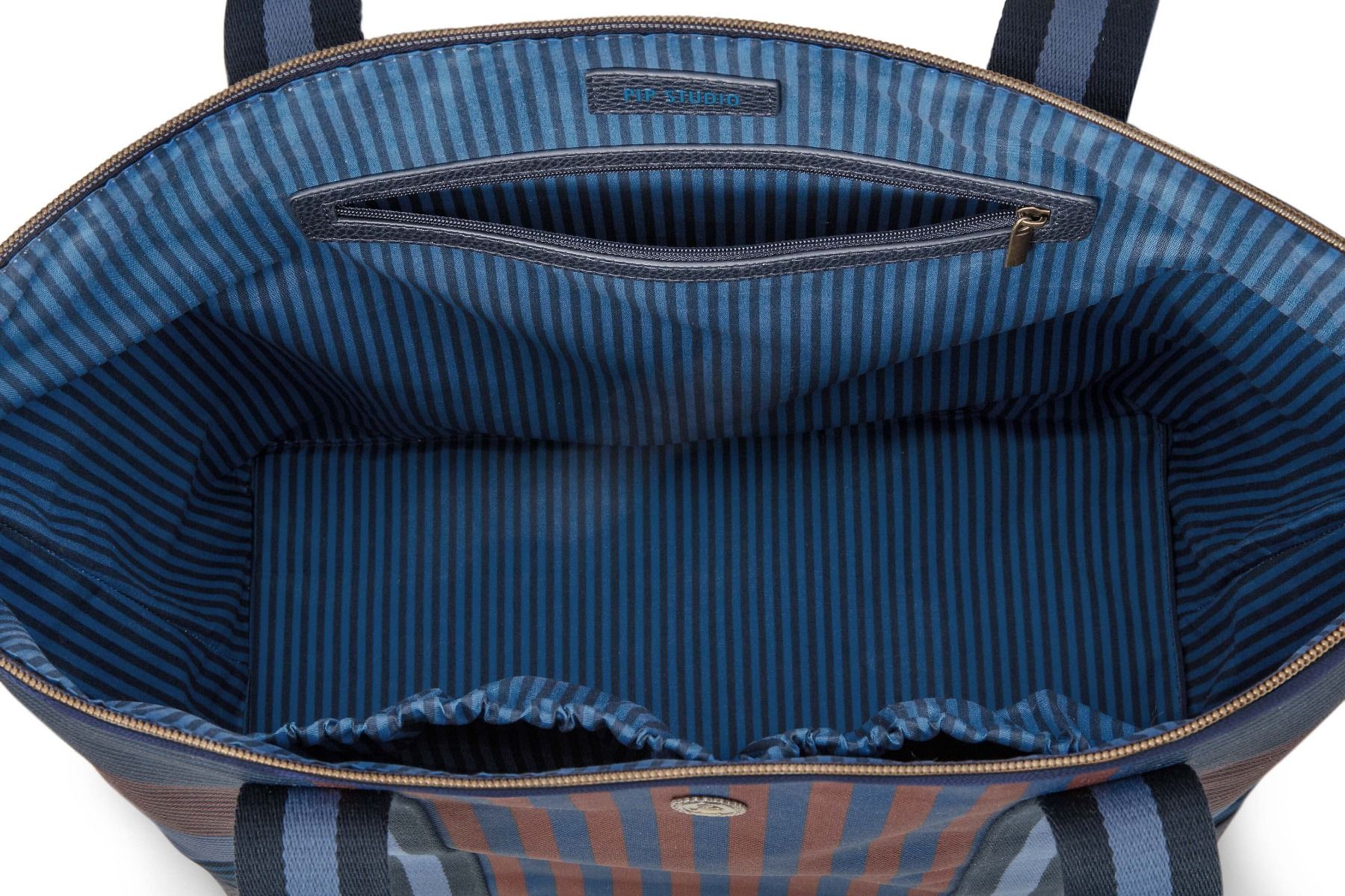 Tilda Tragetasche Mittel Streifen Blau
