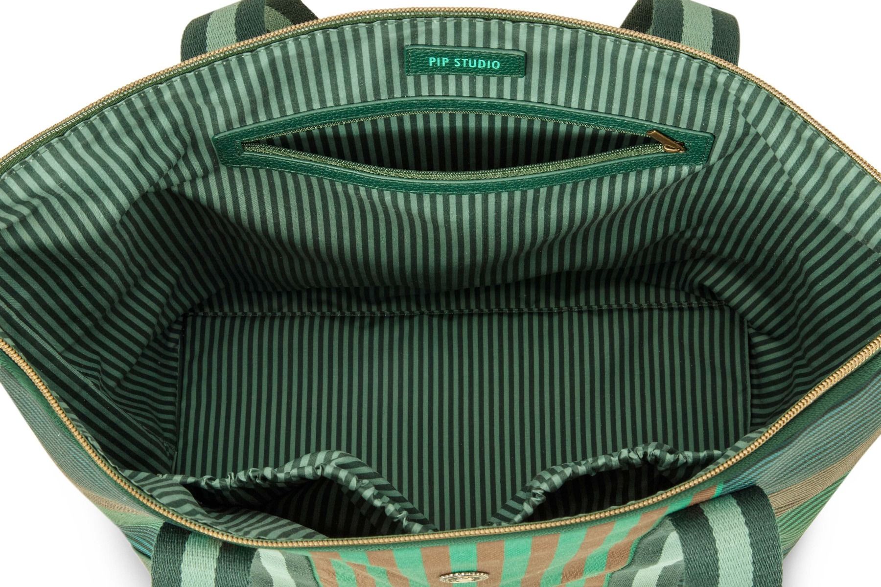 Tilda Tote Bag Medium Stripe Green