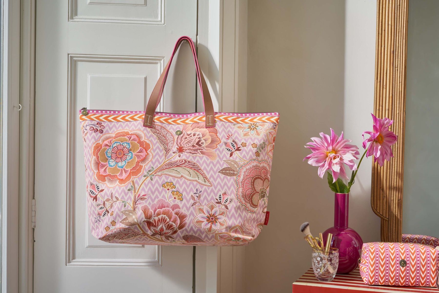 Coco Necessaire Mittel Samba Streifen Orange