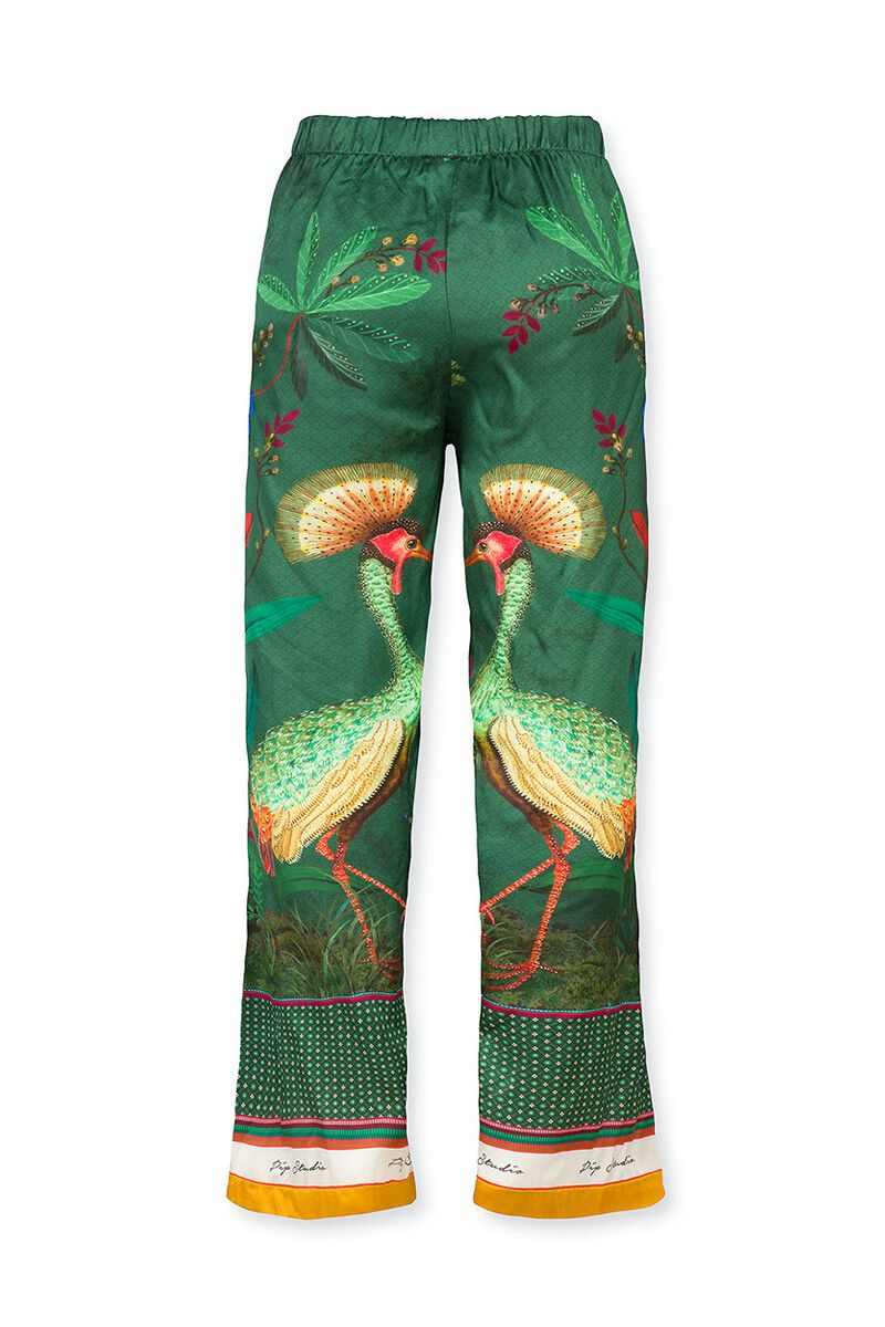 Lange Broek Birds In Love Groen