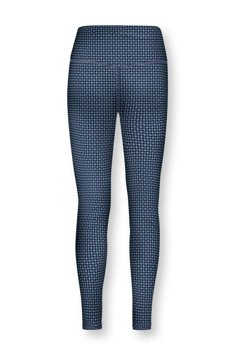 Sports Leggings Long Cross Stitch Blue