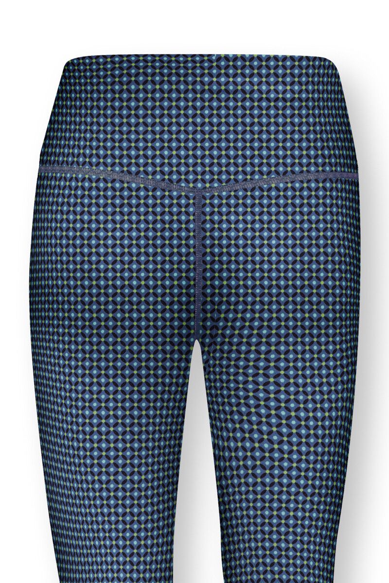 Sports Leggings Long Cross Stitch Blue