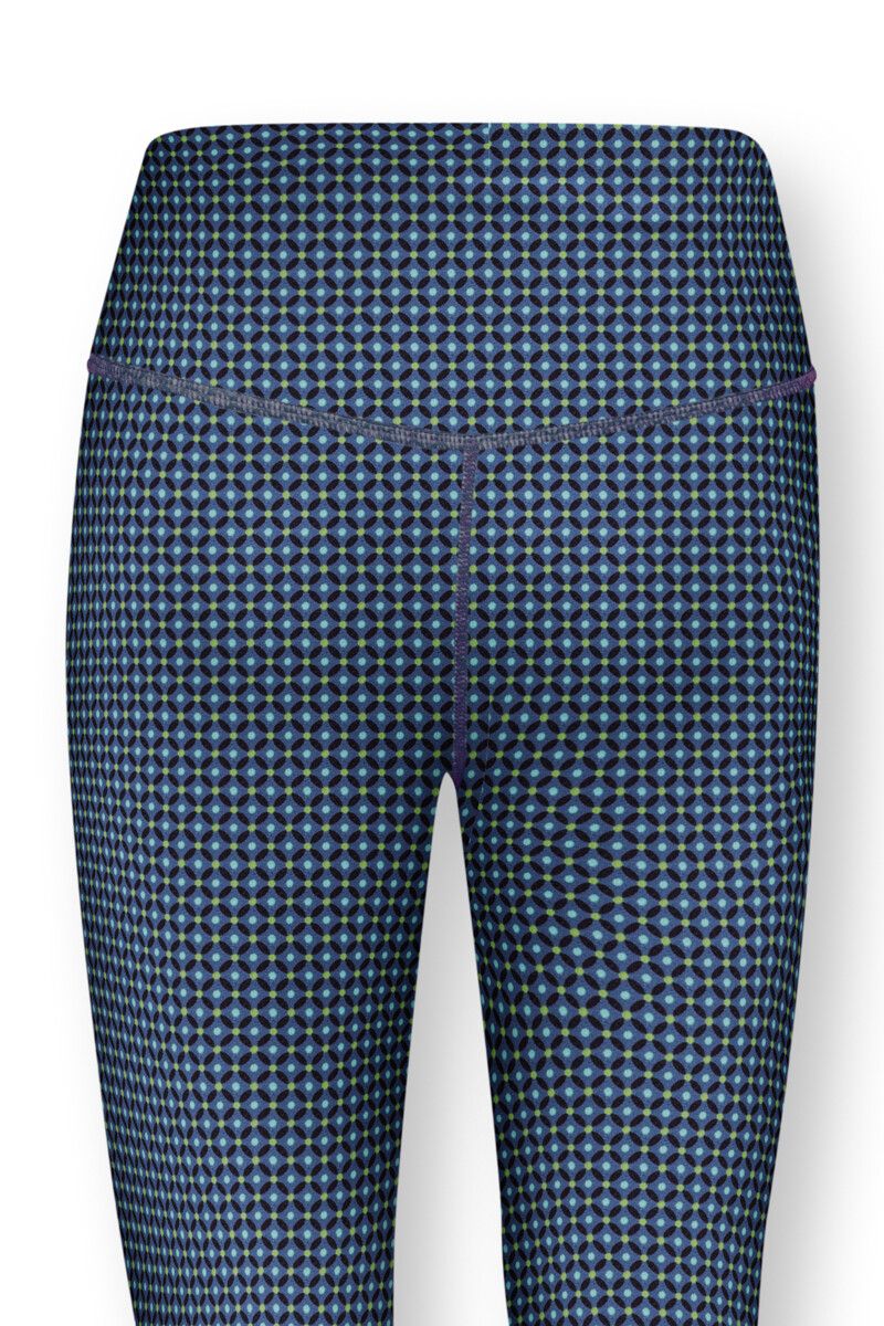 Sports Leggings Long Cross Stitch Blue