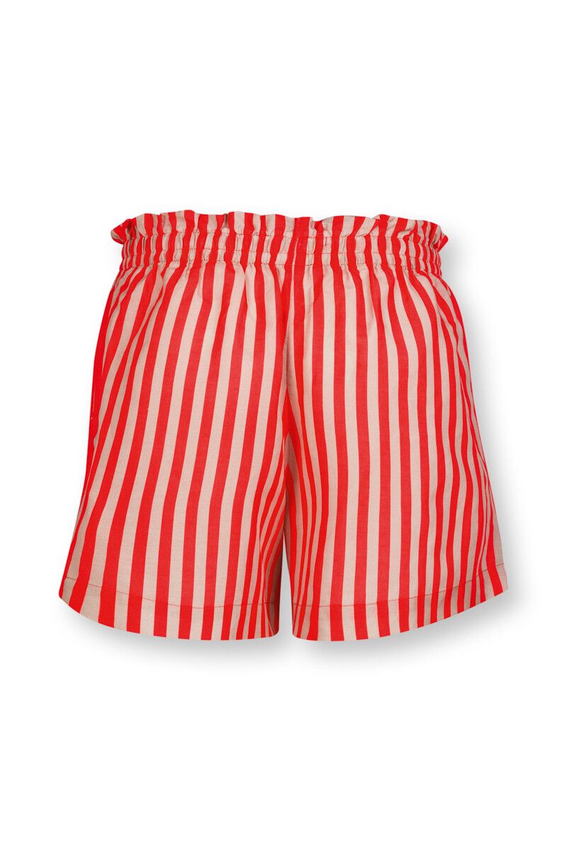 Red shorts sale with white stripe