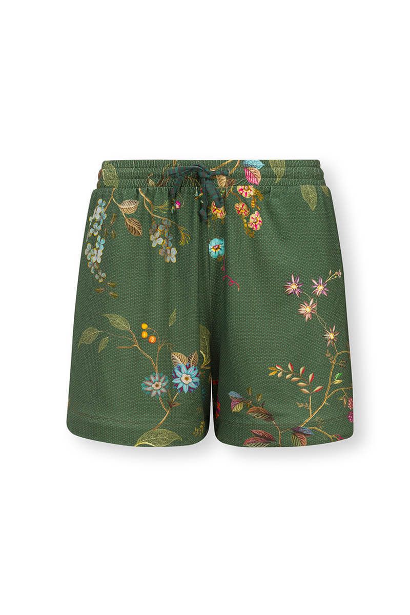 Korte Broek Kawai Flower Donkergroen