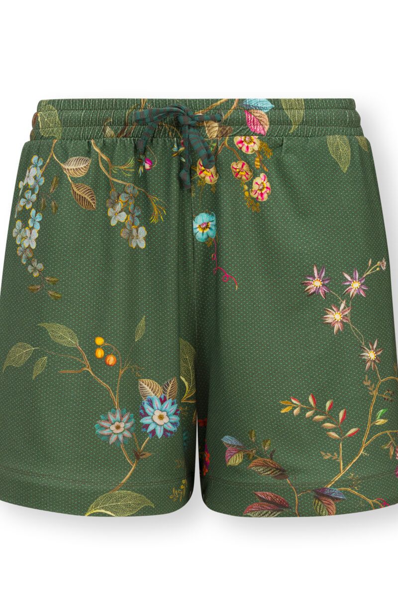 Kurze Hose Kawai Flower Dunkelgrün