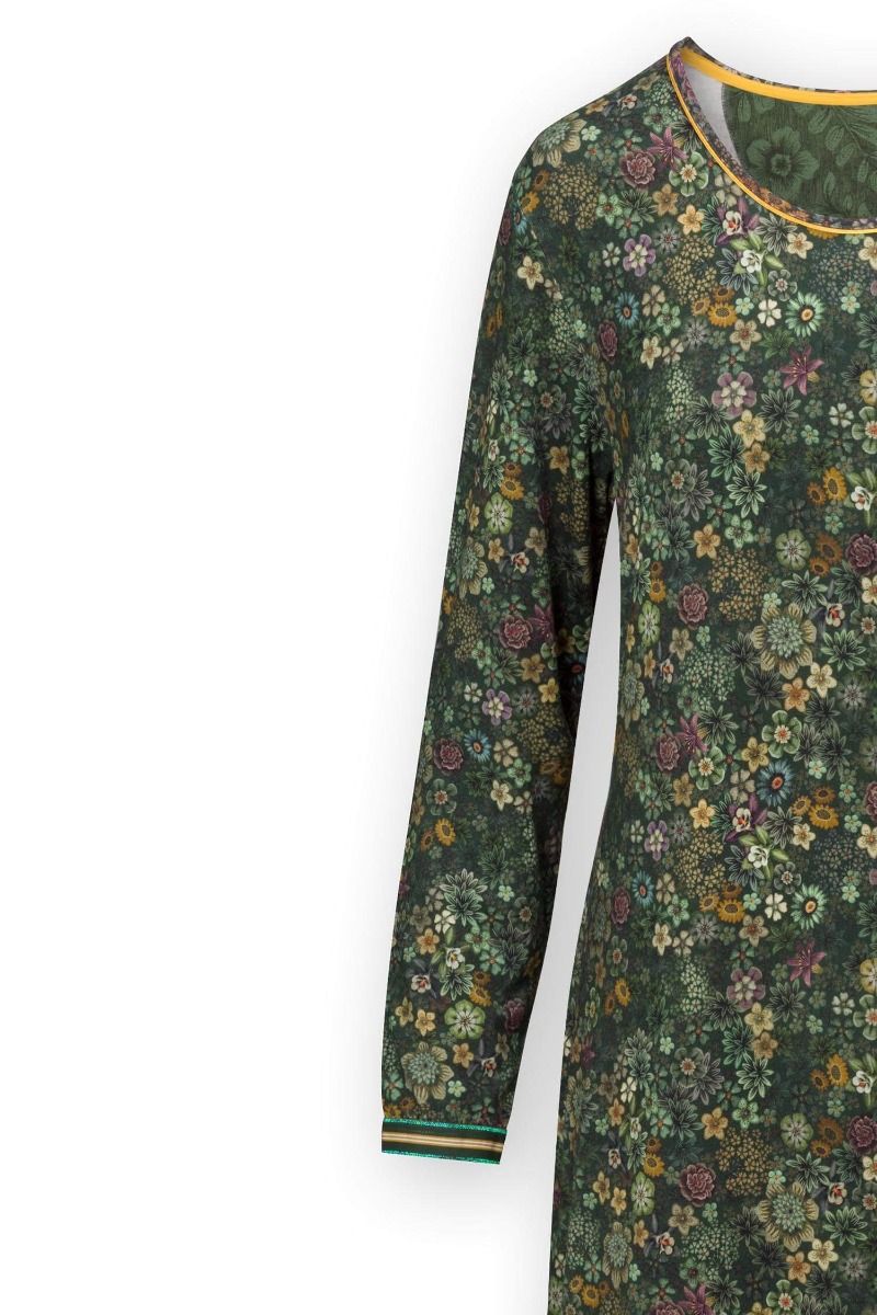 Nightdress Long Sleeve Tutti i Fiori Dark Green