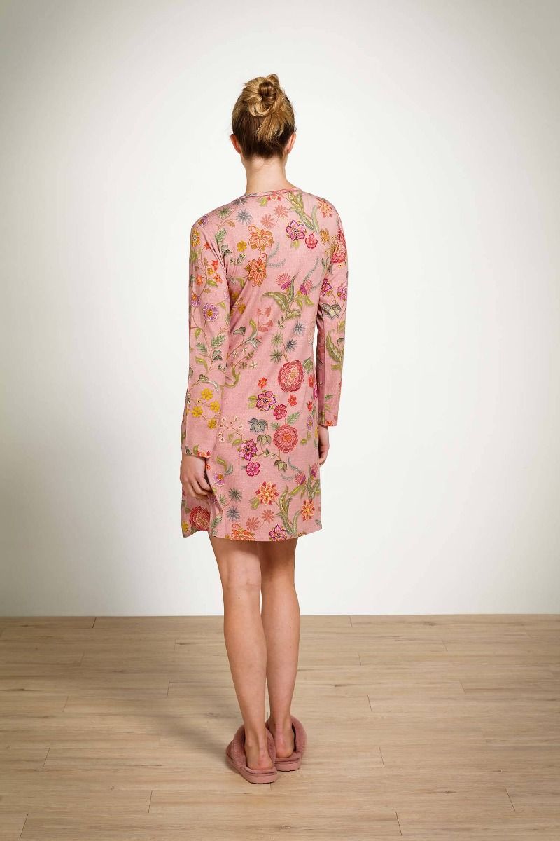 Dana Long Sleeve Nightdress Coco Flower Coral