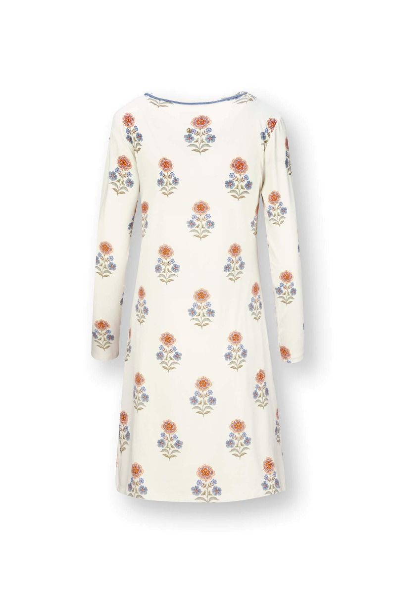 Dana Long Sleeve Nightdress Tanaka White