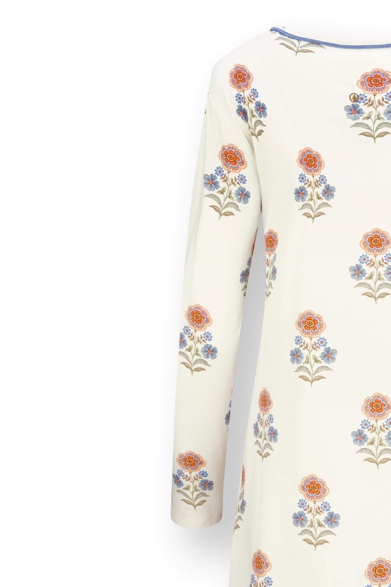 Dana Long Sleeve Nightdress Tanaka White