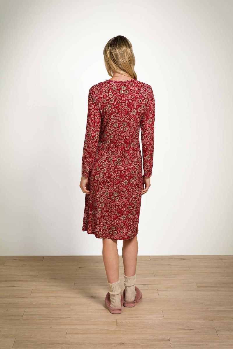 Danai Long Sleeve Nightdress Daisy Dreams Red