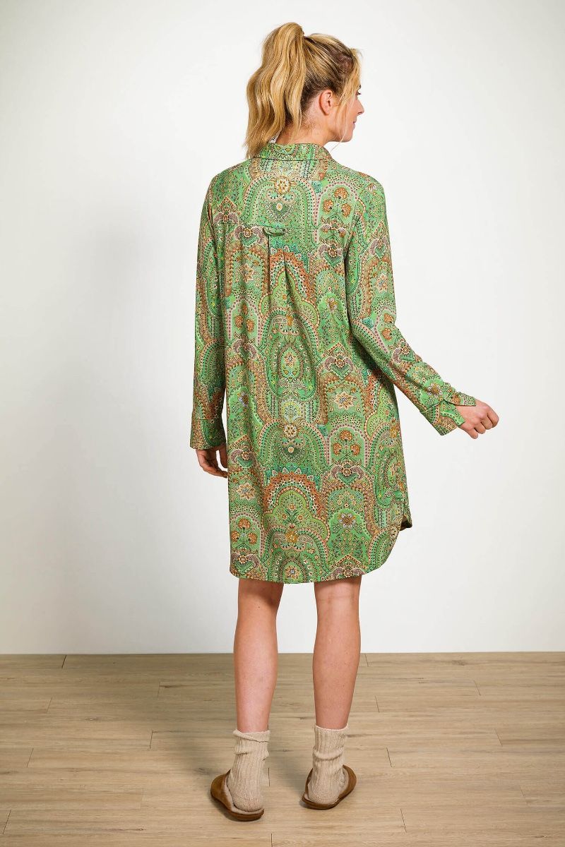 Daaltje Long Sleeve Nightdress Jabali Green