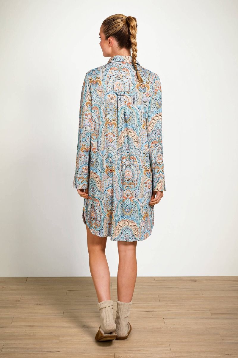 Daaltje Long Sleeve Nightdress Jabali Blue