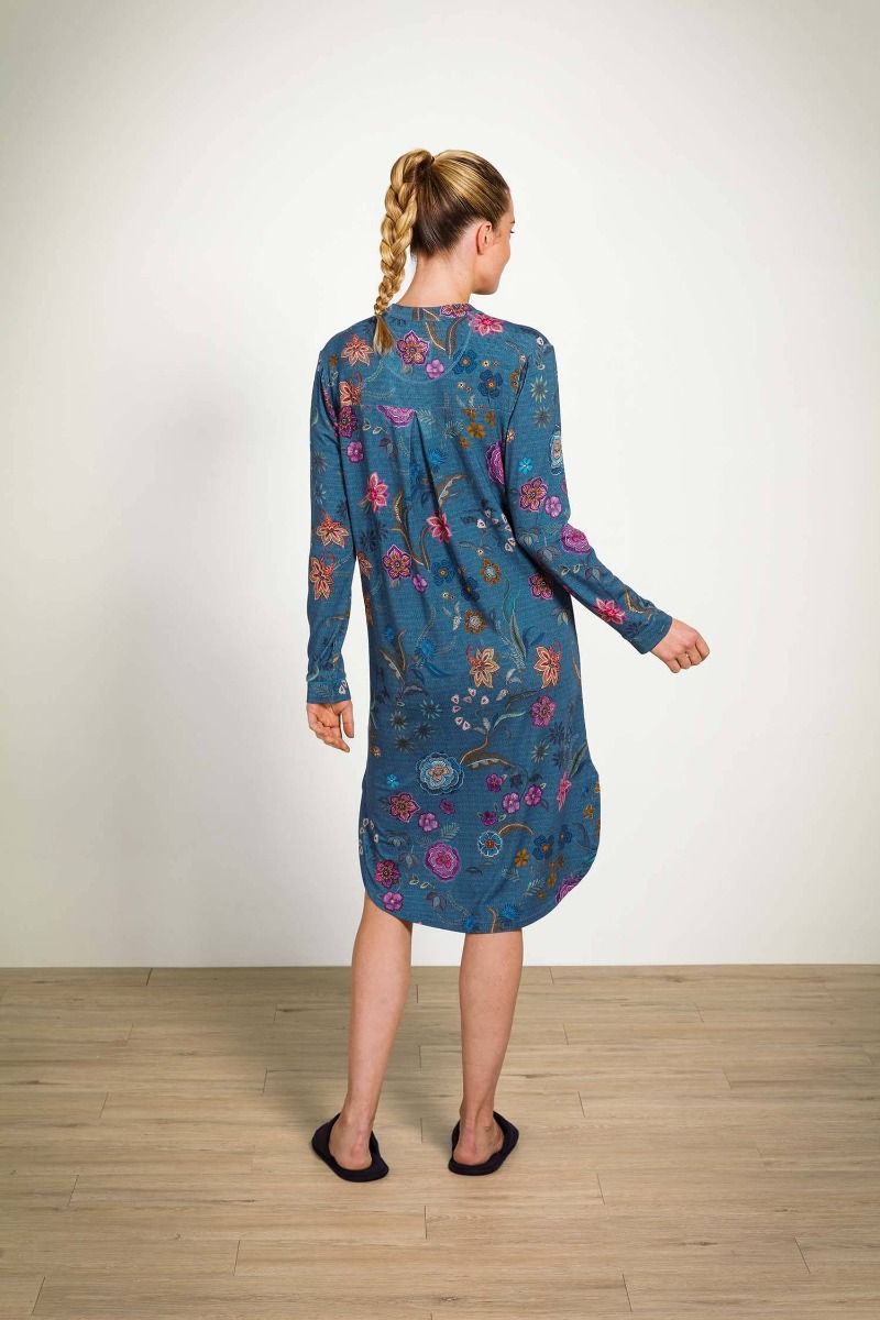 Diogo Long Sleeve Nightdress Coco Flower Blue