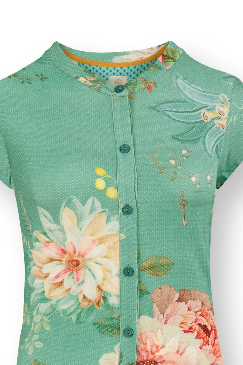 Nightdress Short Sleeve Tokyo Bouquet Green