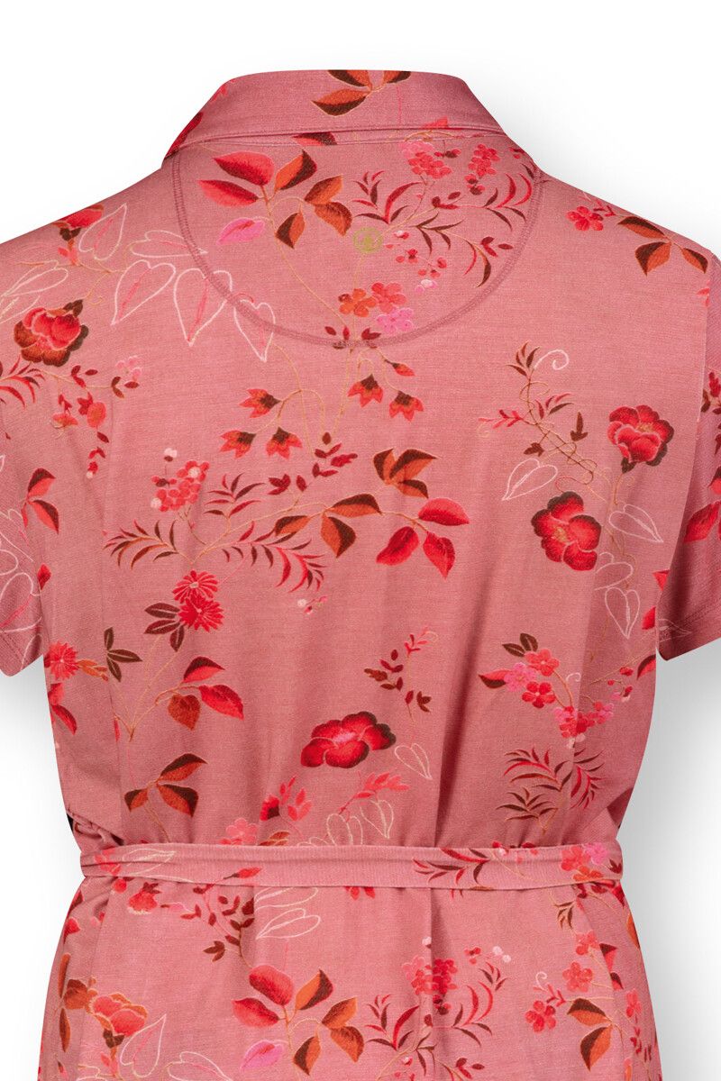 Nachthemd Kurze Ärmeln Gürtel Tokyo Blossom Rosa