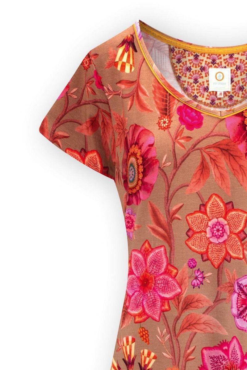 Nachthemd Korte Mouw Viva las Flores Roze