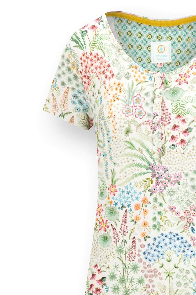 Daisy Nightdress Short Sleeve Querida White