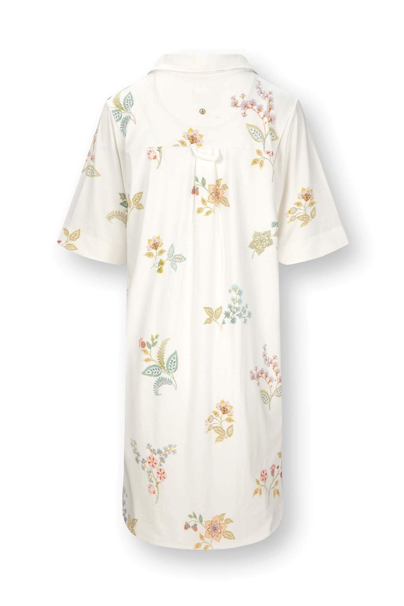 Dewi Nachthemd Korte Mouw Blossom Chique Wit