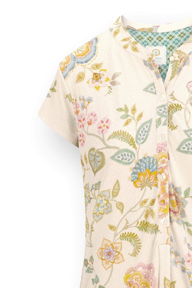 Dalia Nightdress Short Sleeve Buenas Noches White