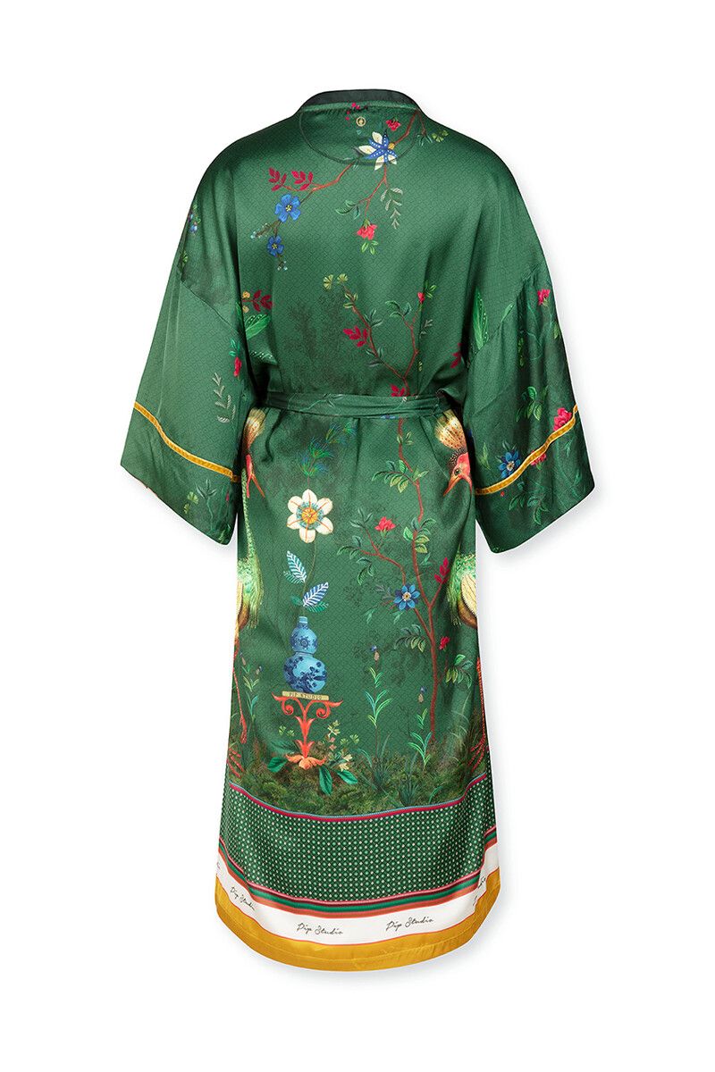 Kimono Birds in Love Groen
