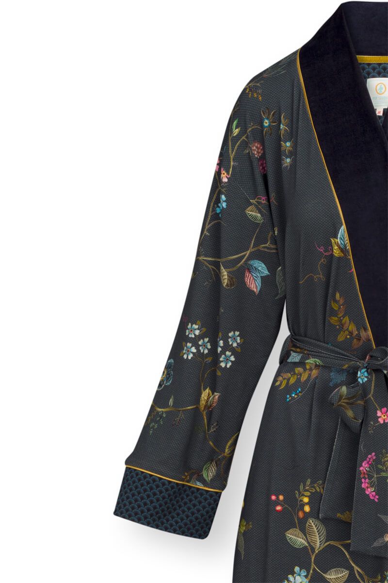 Kimono Kawai Flower Dunkelblau